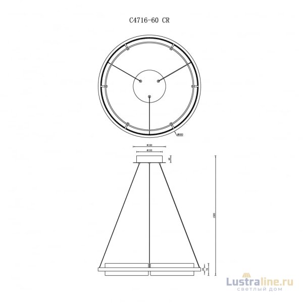 Подвесная люстра iLedex Meridian C4716-60 CR