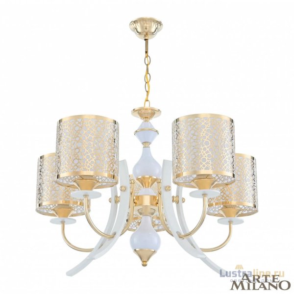 Подвесная люстра Arte Milano Florentia-6067 306067/5 Wh/Gd Подвесная люстра Arte Milano Florentia-6067 306067/5 Wh/Gd
