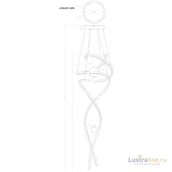 Подвесная люстра Arte Lamp Euphoria A2964SP-82PB Подвесная люстра Arte Lamp Euphoria A2964SP-82PB