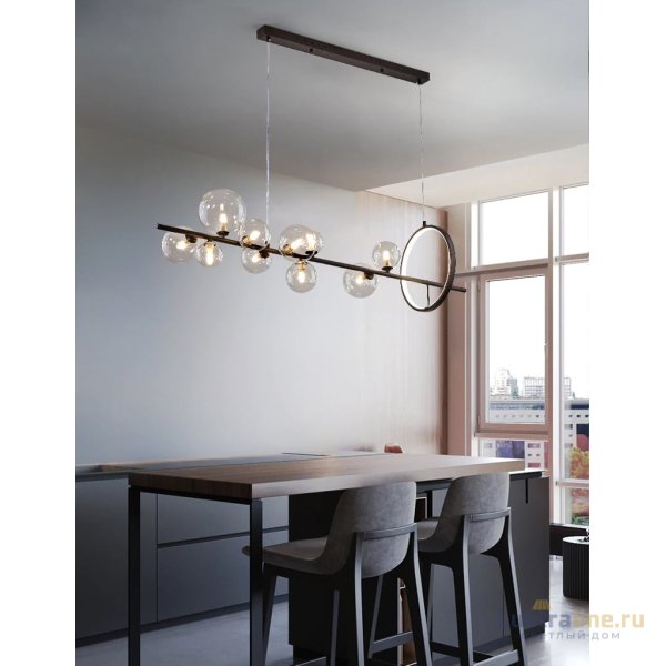 Подвесная люстра Delight Collection Art Deco Bubble KG1233P-10 black/clear Подвесная люстра Delight Collection Art Deco Bubble KG1233P-10 black/clear