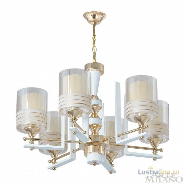 Подвесная люстра Arte Milano Florentia-6087 306087/6 Wh/Gd Подвесная люстра Arte Milano Florentia-6087 306087/6 Wh/Gd