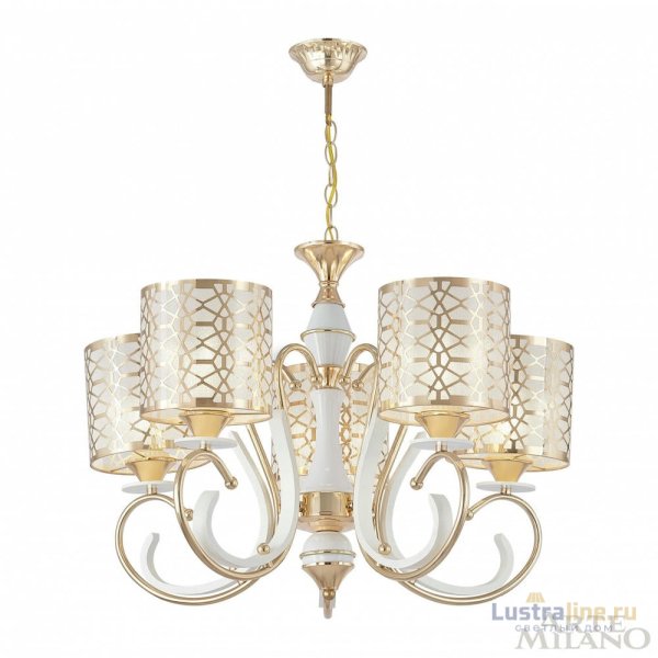 Подвесная люстра Arte Milano Florentia-1237 301237/5 Wh/Gd Подвесная люстра Arte Milano Florentia-1237 301237/5 Wh/Gd