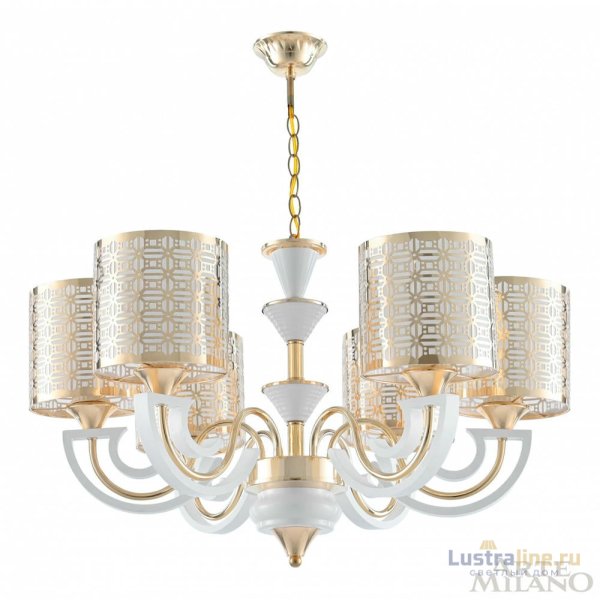 Подвесная люстра Arte Milano Florentia-8857 308857/6 Wh/Gd Подвесная люстра Arte Milano Florentia-8857 308857/6 Wh/Gd