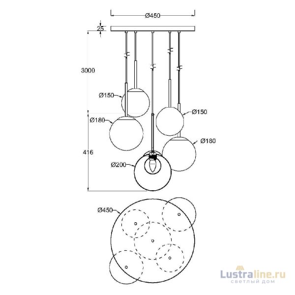 Подвесная люстра Maytoni Basic form MOD521PL-05G