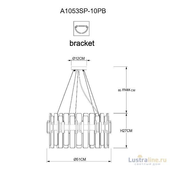 Подвесная люстра Arte Lamp Alya A1053SP-10PB Подвесная люстра Arte Lamp Alya A1053SP-10PB