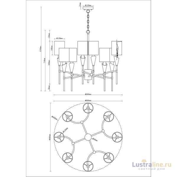 Подвесная люстра Moderli Luiza V10030-8P Подвесная люстра Moderli Luiza V10030-8P