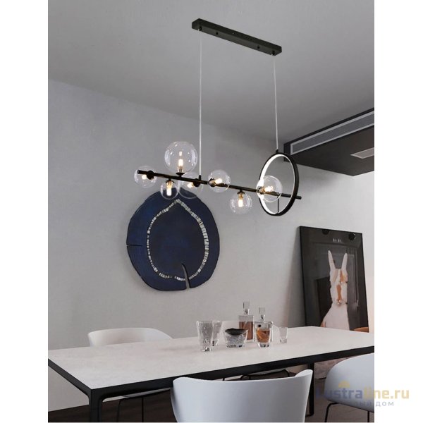 Подвесная люстра Delight Collection Art Deco Bubble KG1233P-7 black/clear Подвесная люстра Delight Collection Art Deco Bubble KG1233P-7 black/clear