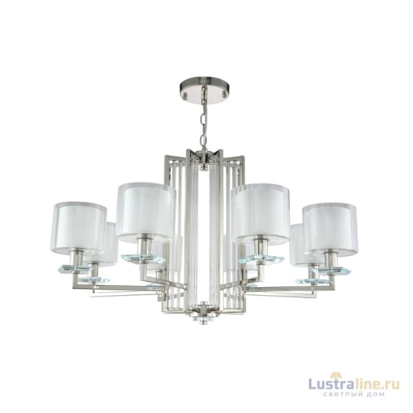 Подвесная люстра Crystal Lux Nicolas NICOLAS SP-PL8 NICKEL/WHITE Подвесная люстра Crystal Lux Nicolas NICOLAS SP-PL8 NICKEL/WHITE