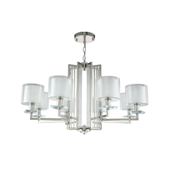 Подвесная люстра Crystal Lux Nicolas NICOLAS SP-PL8 NICKEL/WHITE