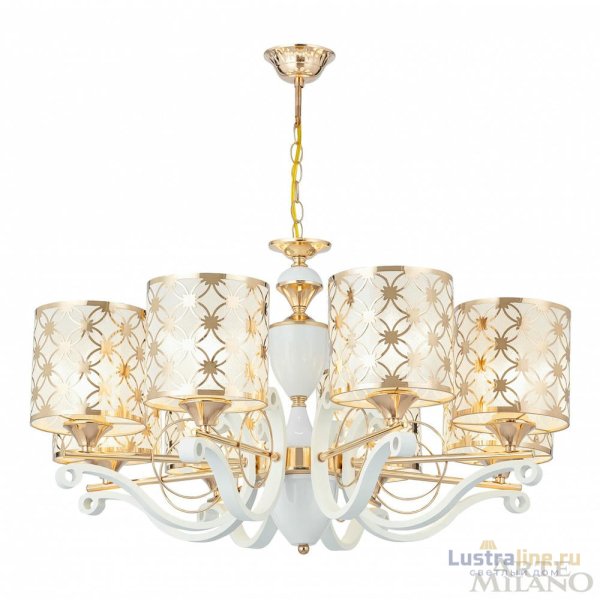 Подвесная люстра Arte Milano Florentia-3097 303097/8 Wh/Gd Подвесная люстра Arte Milano Florentia-3097 303097/8 Wh/Gd
