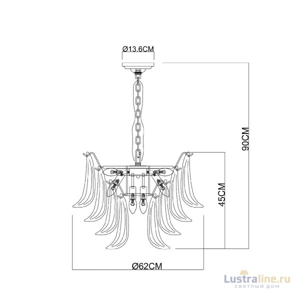 Подвесная люстра Arte Lamp Maya A4072LM-9GO Подвесная люстра Arte Lamp Maya A4072LM-9GO