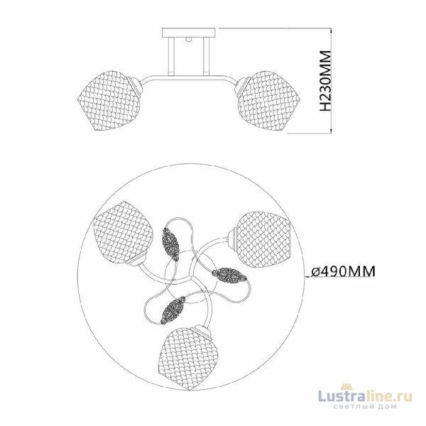 Потолочная люстра Escada Sorbaria 1108/3PL Потолочная люстра Escada Sorbaria 1108/3PL