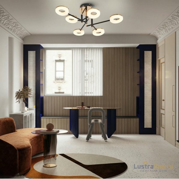 Потолочная люстра Arte Milano Ferrara 272999/6 BK/GD Потолочная люстра Arte Milano Ferrara 272999/6 BK/GD