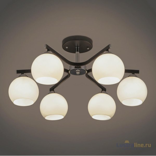 Потолочная люстра Eurosvet Blasco 30145/6 хром/венге Потолочная люстра Eurosvet Blasco 30145/6 хром/венге