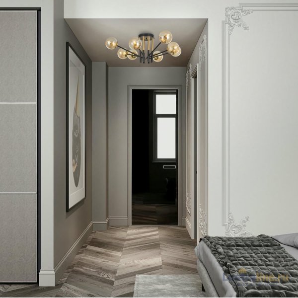 Потолочная люстра Arte Milano Neapolis 273708/8 BK/GD Потолочная люстра Arte Milano Neapolis 273708/8 BK/GD