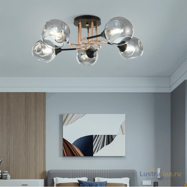 Потолочная люстра Arte Milano Amalfi 328419/5 FG+BK Потолочная люстра Arte Milano Amalfi 328419/5 FG+BK