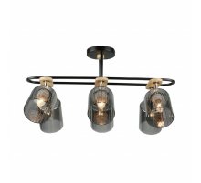 Потолочная люстра IMEX MD.5712-6-S-BK+WOOD Потолочная люстра IMEX MD.5712-6-S-BK+WOOD