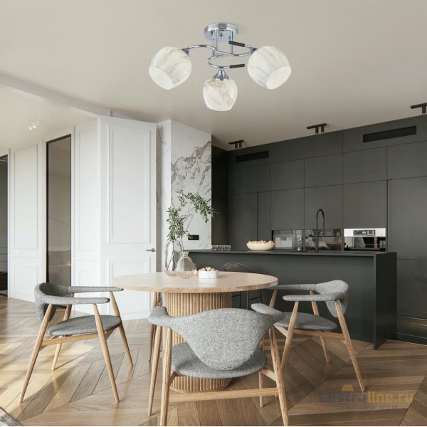 Потолочная люстра Arte Milano Amalfi 327985/3 CR+BK Потолочная люстра Arte Milano Amalfi 327985/3 CR+BK
