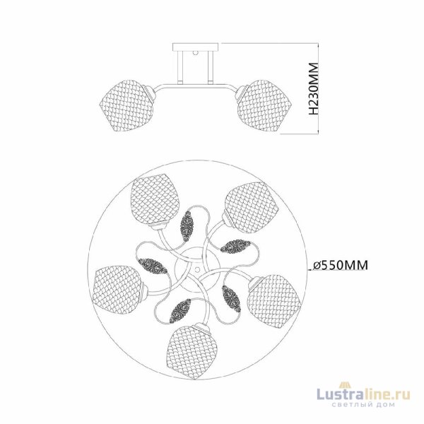 Потолочная люстра Escada Sorbaria 1108/5PL Потолочная люстра Escada Sorbaria 1108/5PL