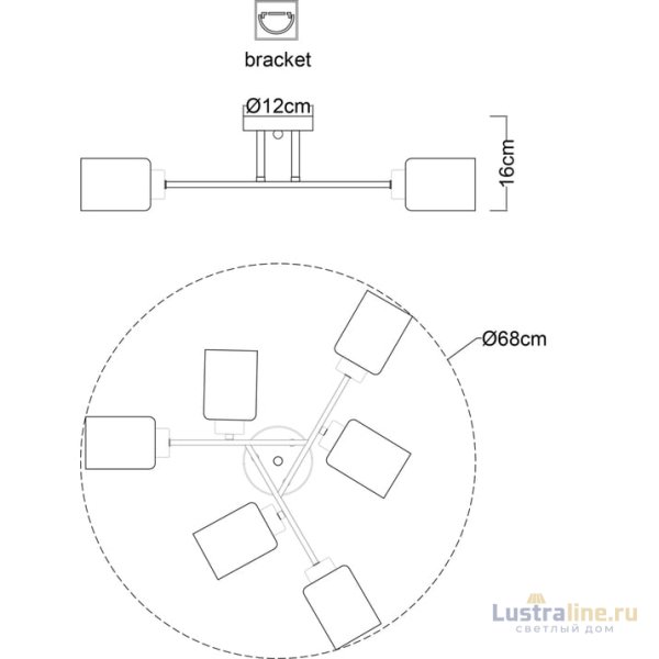Потолочная люстра Arte Lamp Chicago A1547PL-6BK Потолочная люстра Arte Lamp Chicago A1547PL-6BK