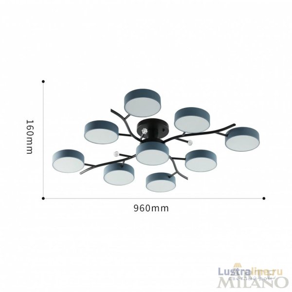 Потолочная люстра Arte Milano Ferrara 256606/8+1 Bk/Gr Потолочная люстра Arte Milano Ferrara 256606/8+1 Bk/Gr