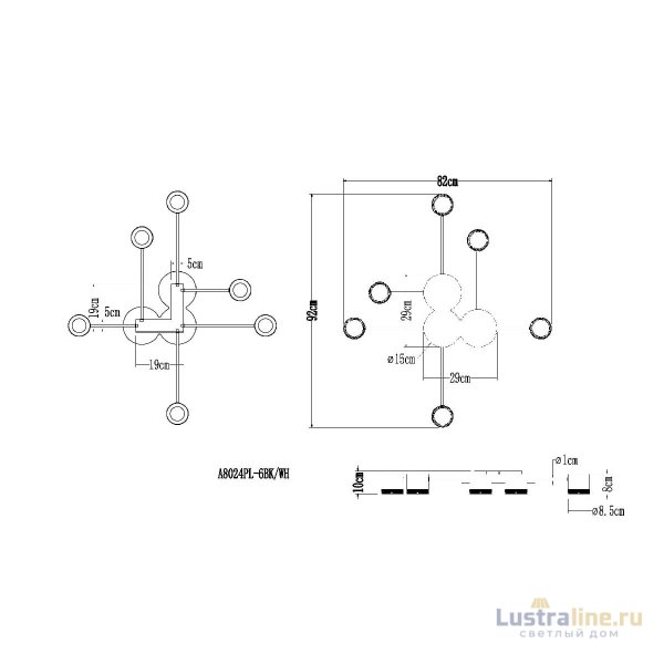 Потолочная люстра Arte Lamp Legacy A8024PL-6BK Потолочная люстра Arte Lamp Legacy A8024PL-6BK