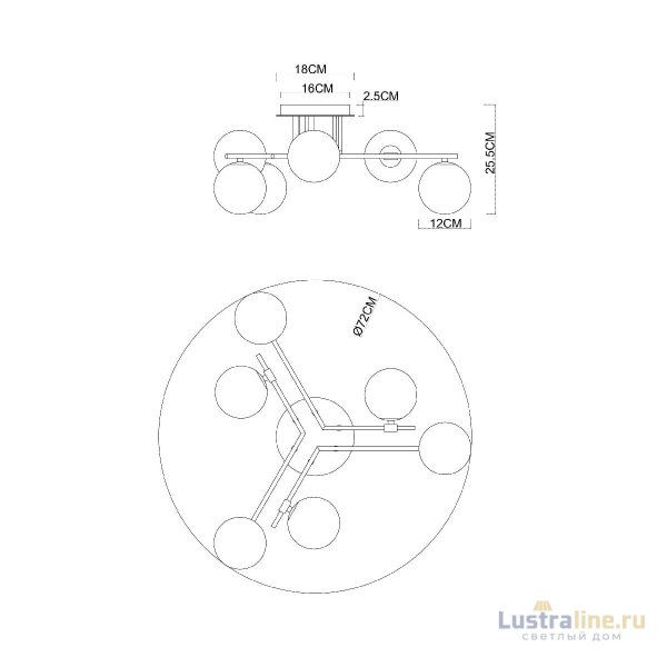 Потолочная люстра Arte Lamp Gemini A2243PL-6BK Потолочная люстра Arte Lamp Gemini A2243PL-6BK