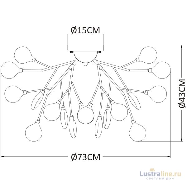 Потолочная люстра Arte Lamp Candy A7274PL-27GO Потолочная люстра Arte Lamp Candy A7274PL-27GO