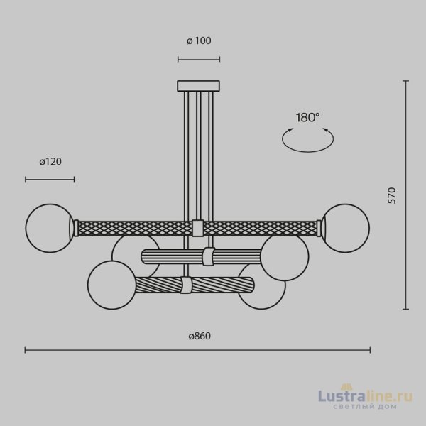 Потолочная люстра Maytoni Teatro MOD287PL-06BS