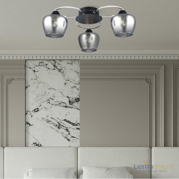 Потолочная люстра Arte Milano Amalfi 321508/3 CR+BK Потолочная люстра Arte Milano Amalfi 321508/3 CR+BK