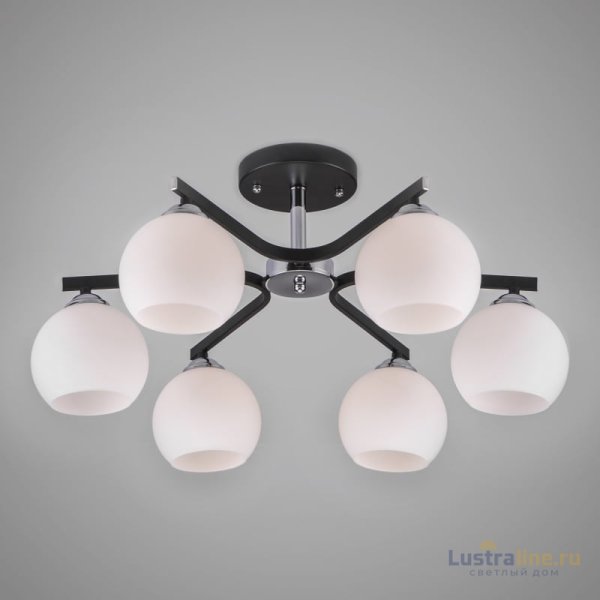 Потолочная люстра Eurosvet Blasco 30145/6 хром/венге Потолочная люстра Eurosvet Blasco 30145/6 хром/венге