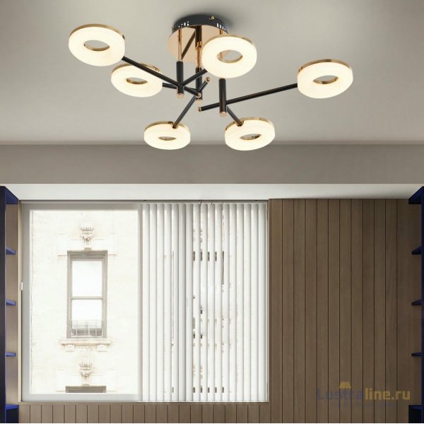Потолочная люстра Arte Milano Ferrara 272999/6 BK/GD Потолочная люстра Arte Milano Ferrara 272999/6 BK/GD