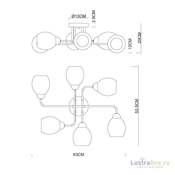 Потолочная люстра Arte Lamp Andrea A8141PL-6BK