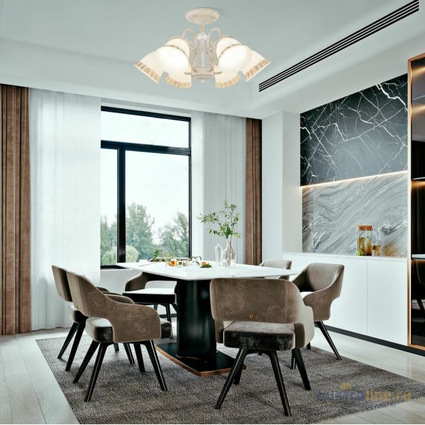 Потолочная люстра Arte Milano 340800/6 WT+G Потолочная люстра Arte Milano 340800/6 WT+G