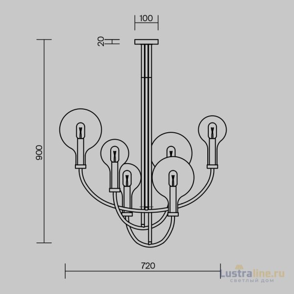 Потолочная люстра Maytoni Status MOD333PL-06BS