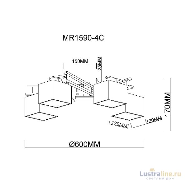 Потолочная люстра MyFar Bona MR1590-4C