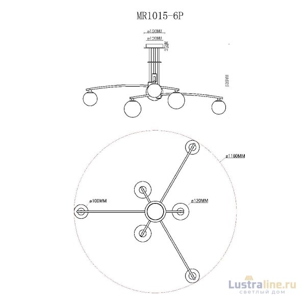 Потолочная люстра Myfar Stacy MR1015-6P