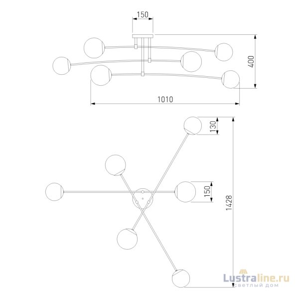 Потолочная люстра Eurosvet Netz 30181/6 черный a062214 Потолочная люстра Eurosvet Netz 30181/6 черный a062214