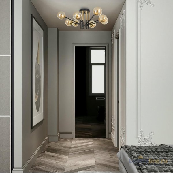 Потолочная люстра Arte Milano Neapolis 273708/8 BK/GD Потолочная люстра Arte Milano Neapolis 273708/8 BK/GD