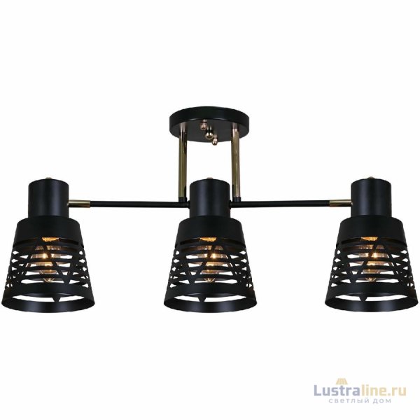 Потолочная люстра Reluce 06074-3.3-03 BK+FG Потолочная люстра Reluce 06074-3.3-03 BK+FG