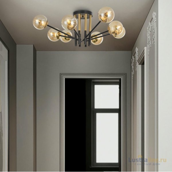 Потолочная люстра Arte Milano Neapolis 273708/8 BK/GD Потолочная люстра Arte Milano Neapolis 273708/8 BK/GD
