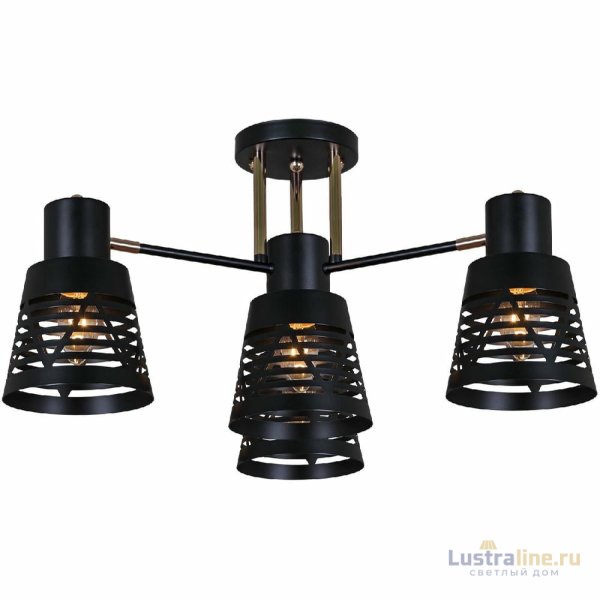 Потолочная люстра Reluce 06074-3.3-04 BK+FG Потолочная люстра Reluce 06074-3.3-04 BK+FG