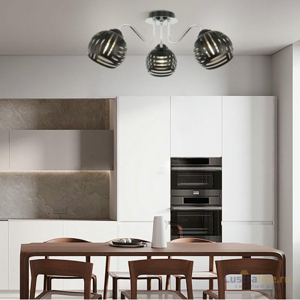 Потолочная люстра Arte Milano Amalfi 325107/3 BK.CR Потолочная люстра Arte Milano Amalfi 325107/3 BK.CR