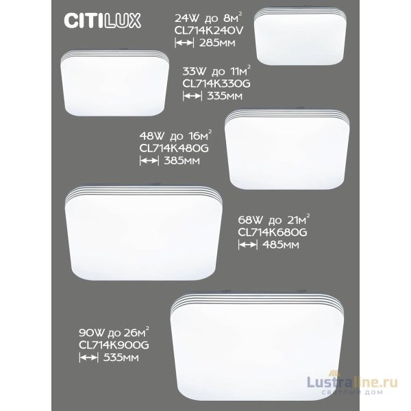 Потолочная светодиодная люстра Citilux Симпла CL714K680G