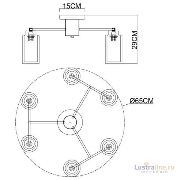 Потолочная люстра Arte Lamp Leo A7027PL-6BK Потолочная люстра Arte Lamp Leo A7027PL-6BK