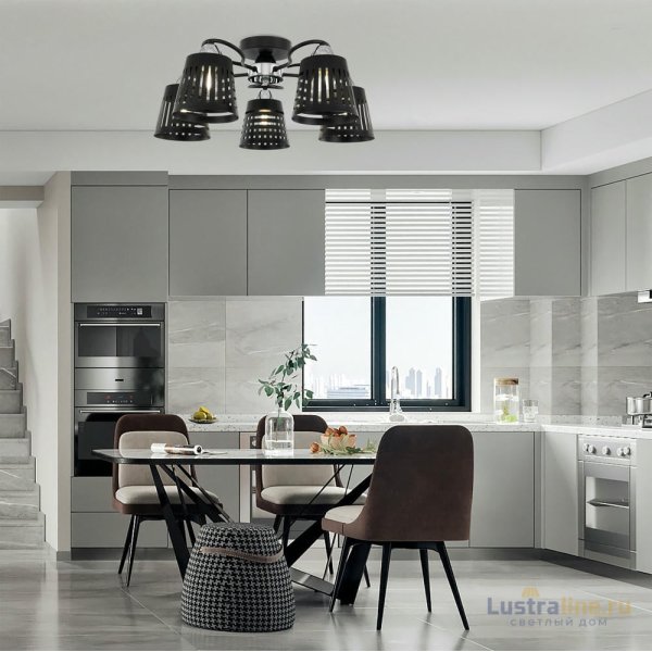 Потолочная люстра Arte Milano Amalfi 328207/5 BK.CR Потолочная люстра Arte Milano Amalfi 328207/5 BK.CR