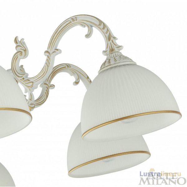 Потолочная люстра Arte Milano 346410/5 WT+G Потолочная люстра Arte Milano 346410/5 WT+G