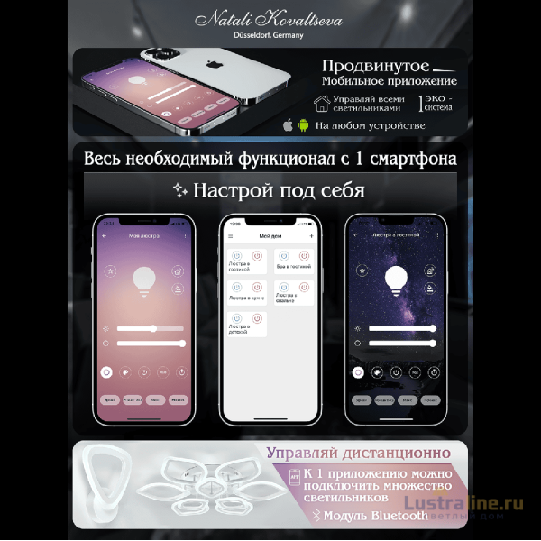 Потолочная люстра Natali Kovaltseva Cascade LED LAMPS 81159 Потолочная люстра Natali Kovaltseva Cascade LED LAMPS 81159