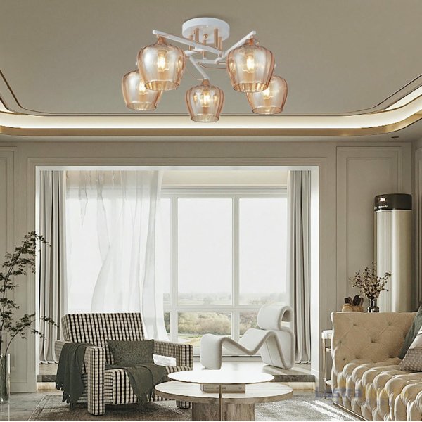 Потолочная люстра Arte Milano Amalfi 329508/5 WH+FG Потолочная люстра Arte Milano Amalfi 329508/5 WH+FG