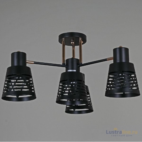 Потолочная люстра Reluce 06074-3.3-04 BK+FG Потолочная люстра Reluce 06074-3.3-04 BK+FG